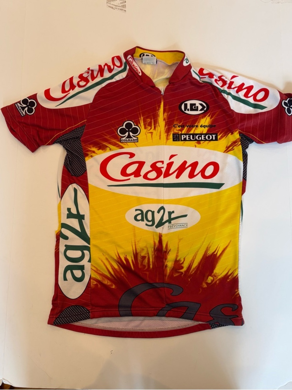 Casino Team Cycling Jersey - Red, Yellow, White